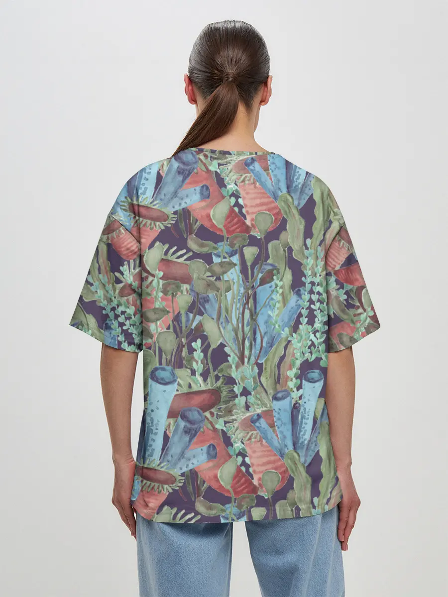 Женская футболка оверсайз / Водоросли на морском дне