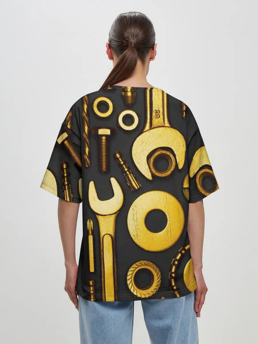 Женская футболка оверсайз / КЛЮЧ ГАЙКА