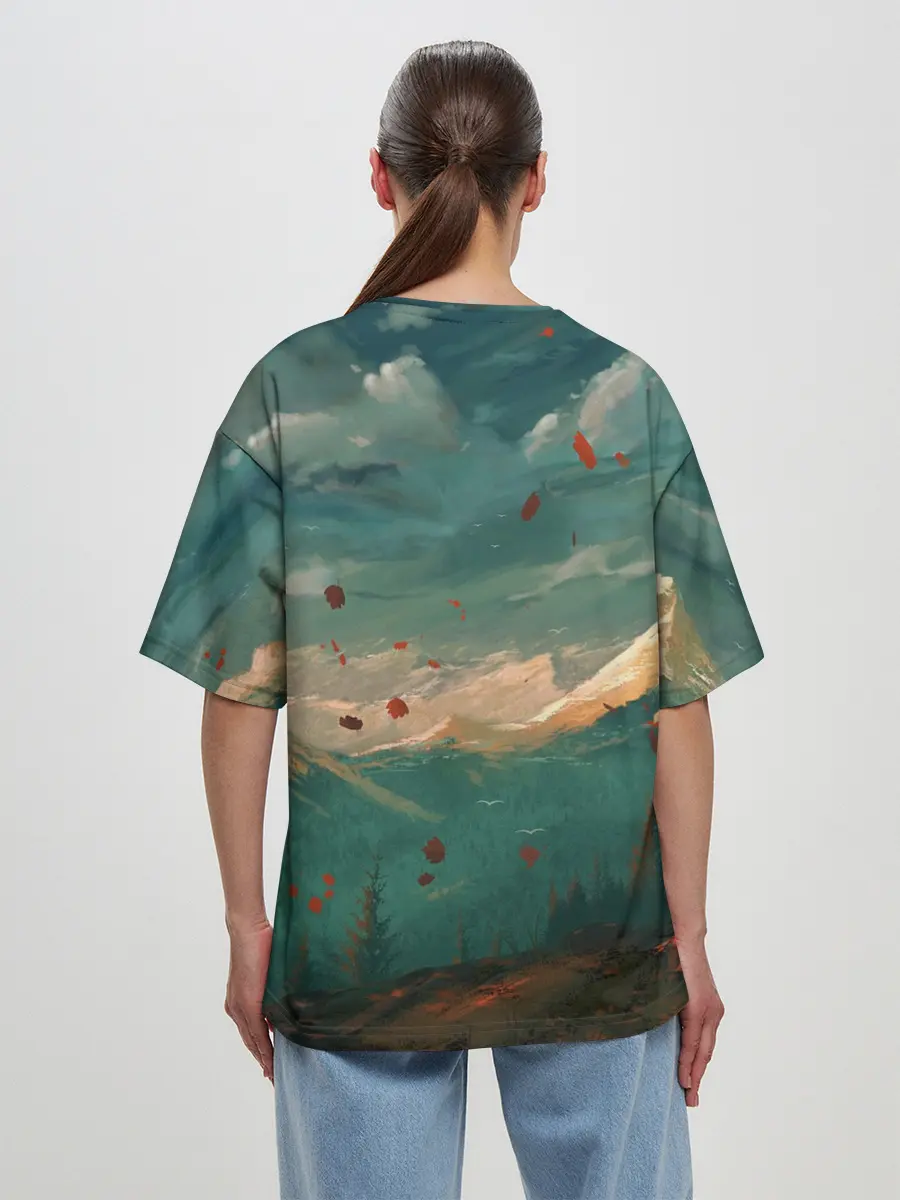Женская футболка оверсайз / Горы