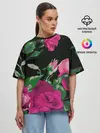 Женская футболка оверсайз / Розы