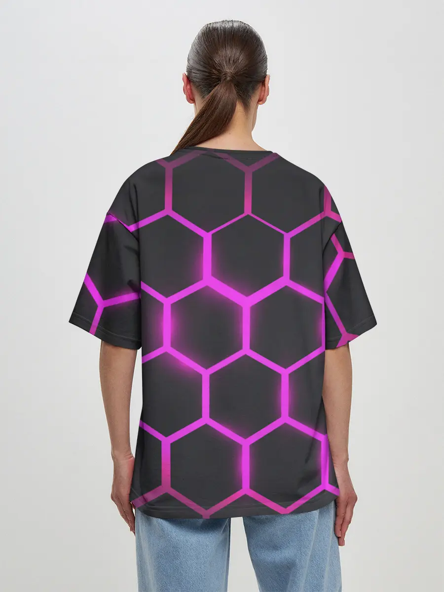 Женская футболка оверсайз / соты