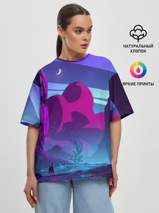 Женская футболка оверсайз / Фентези