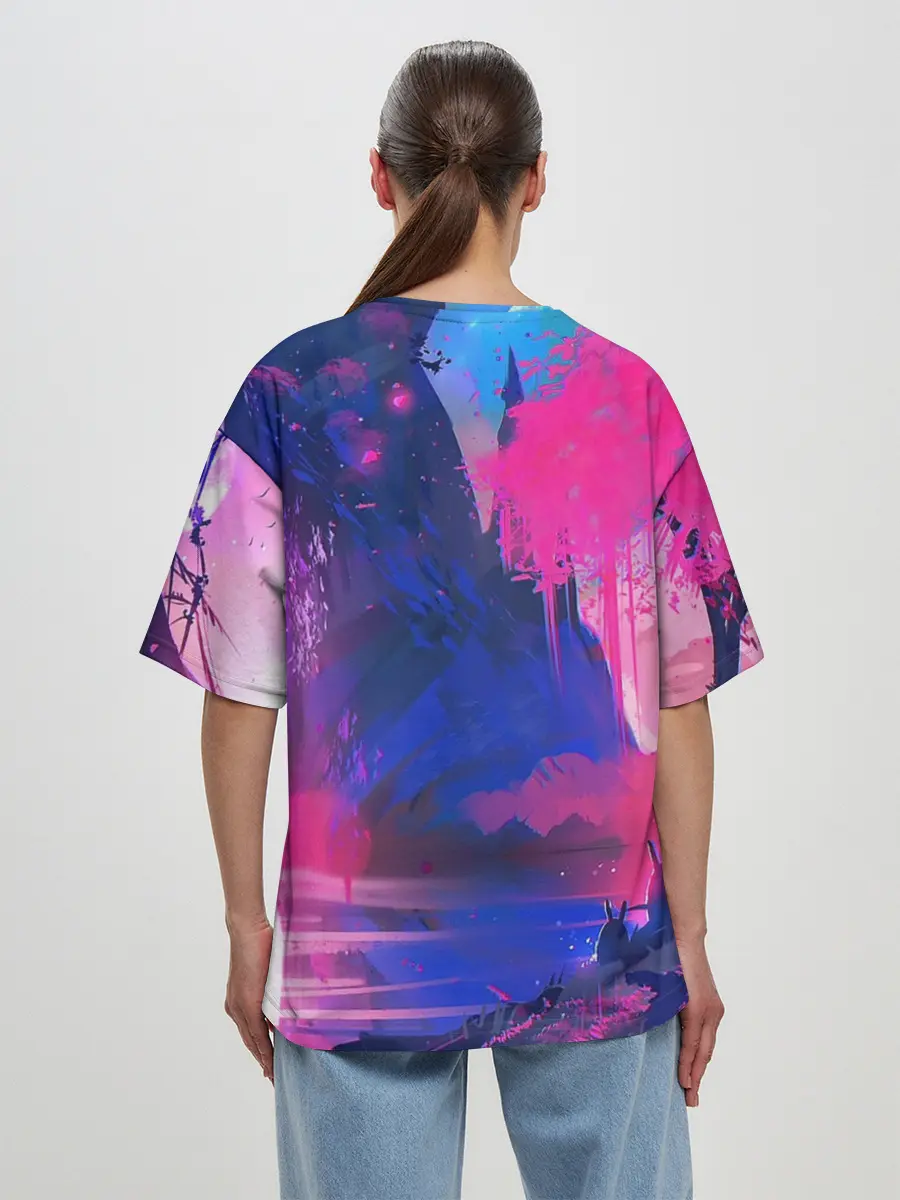Женская футболка оверсайз / Неоновые Краски