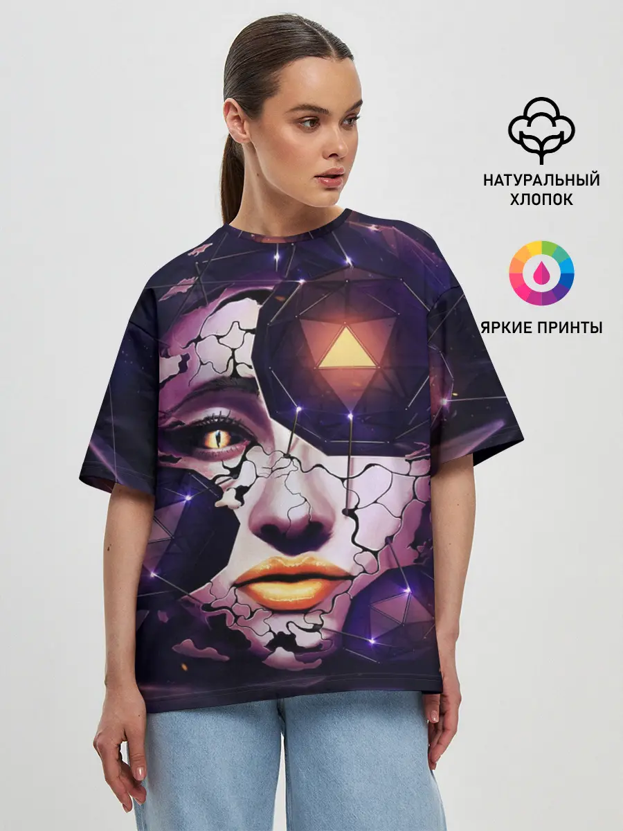 Женская футболка оверсайз / Лицо