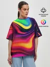 Женская футболка оверсайз / Неоновые пятна