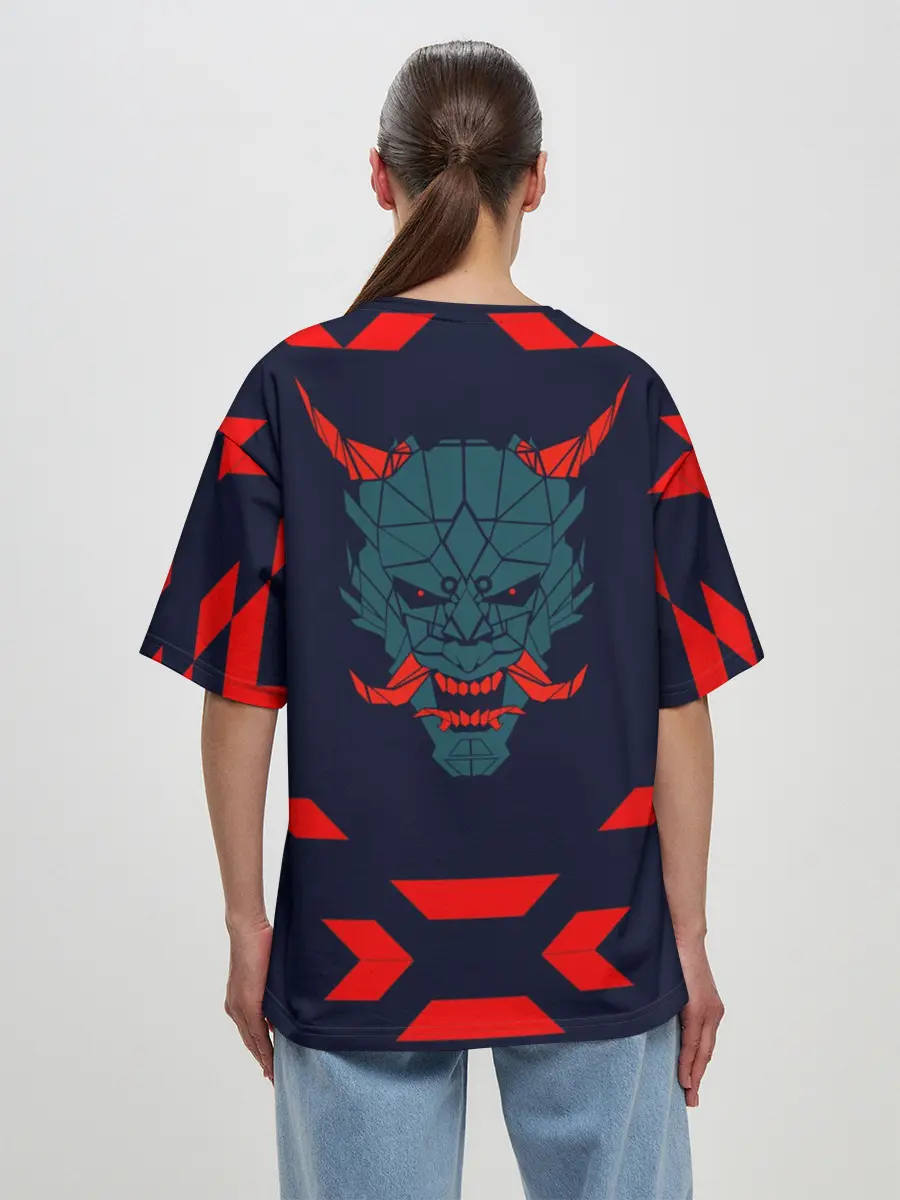 Женская футболка оверсайз / демон они