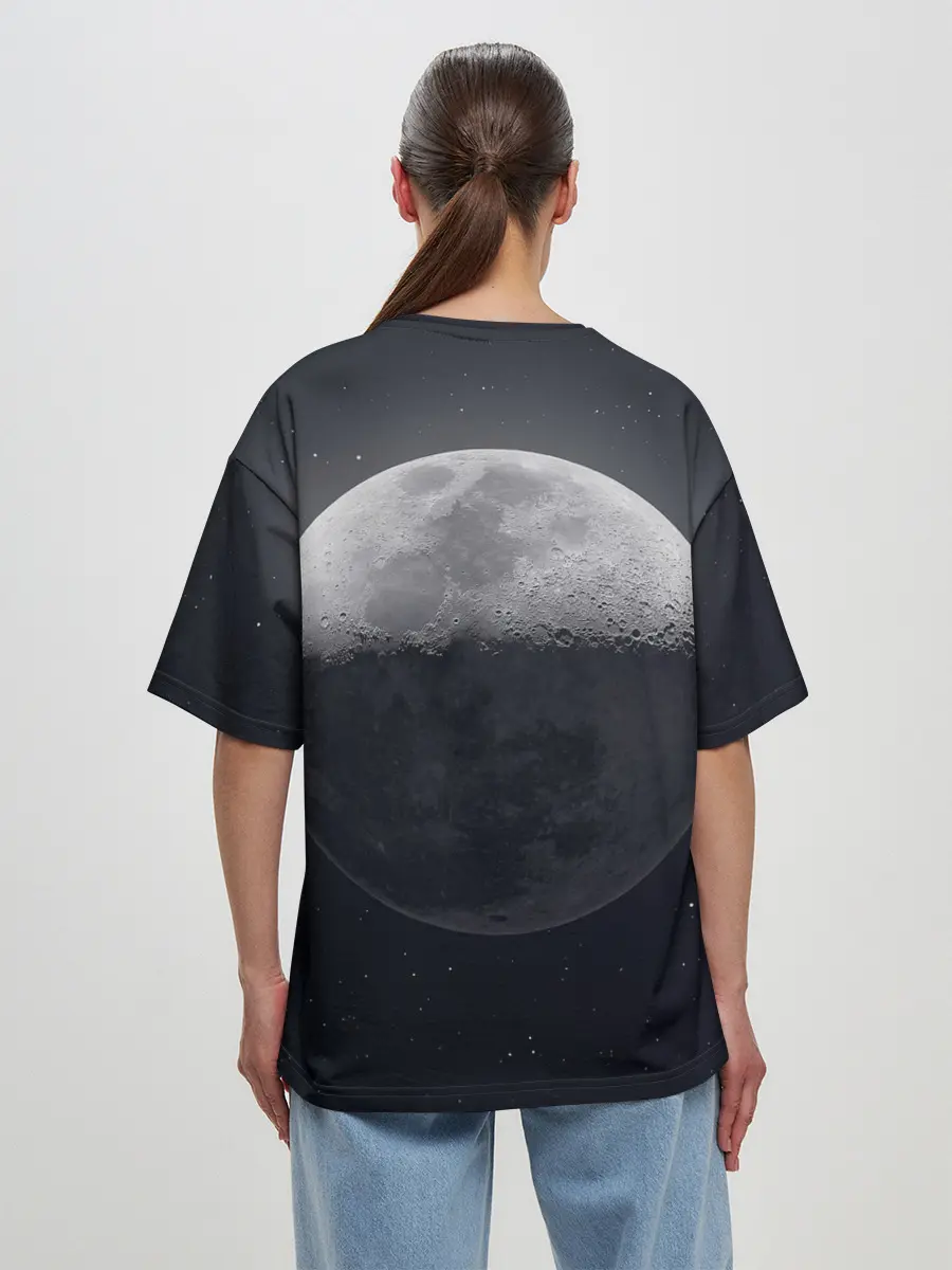 Женская футболка оверсайз / луна