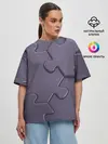 Женская футболка оверсайз / Puzzles