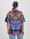 Женская футболка оверсайз / Neon tiger