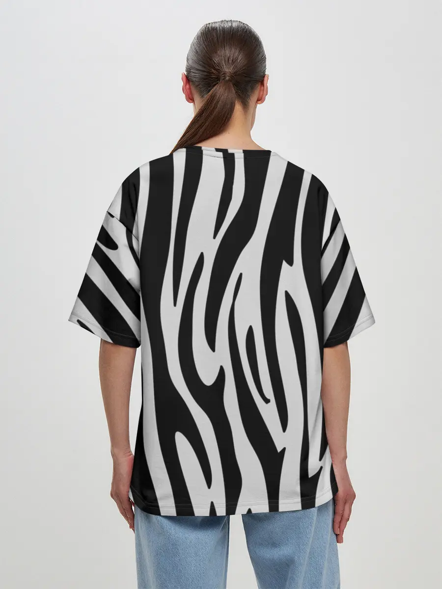 Женская футболка оверсайз / Zebra