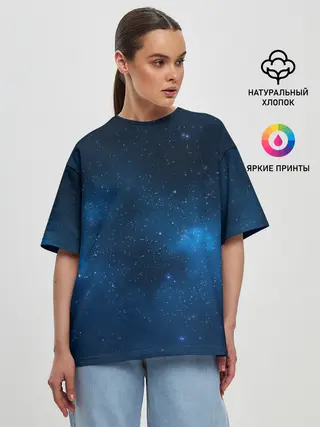 Женская футболка оверсайз / млечный путь