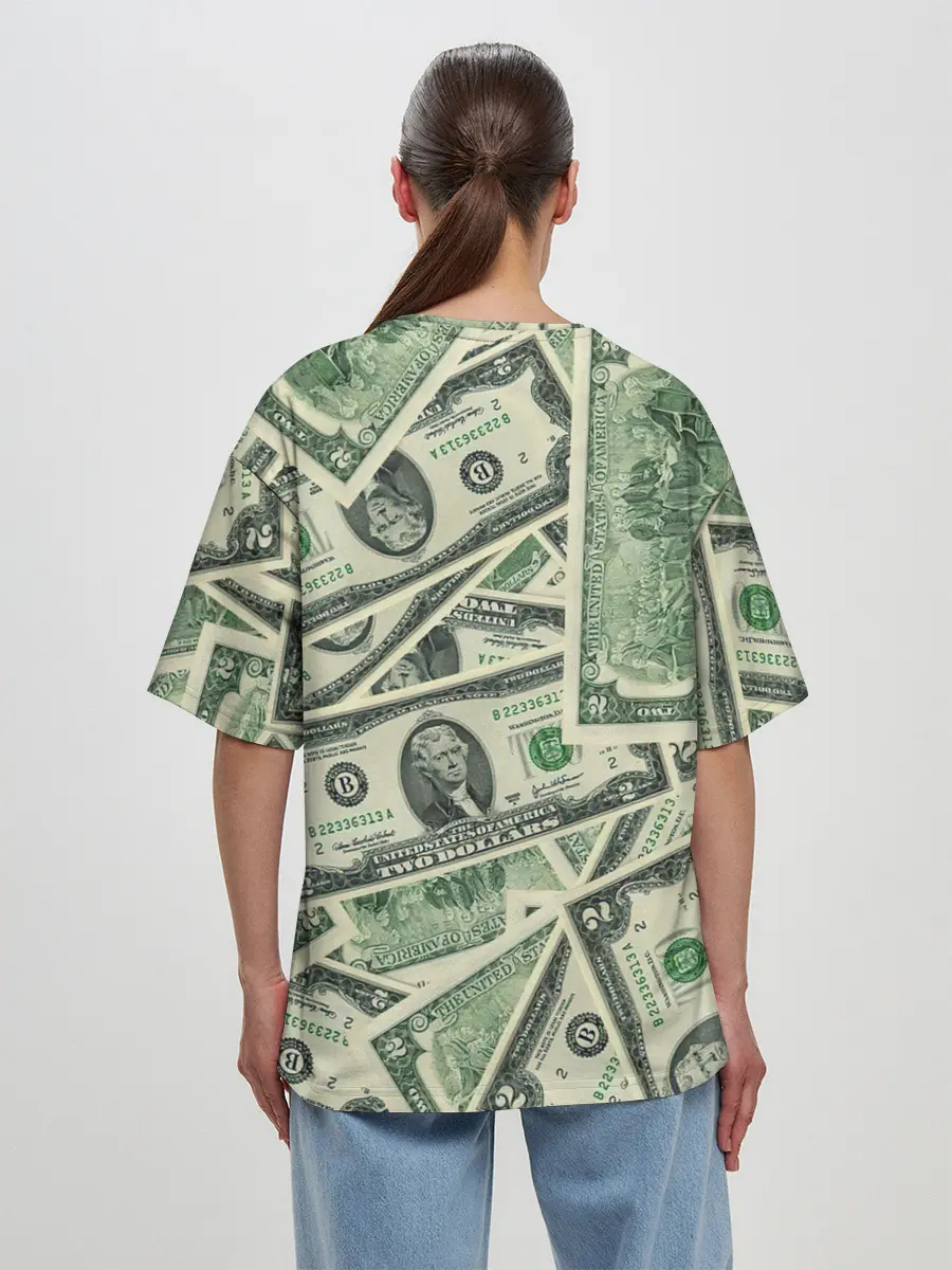 Женская футболка оверсайз / Доллар