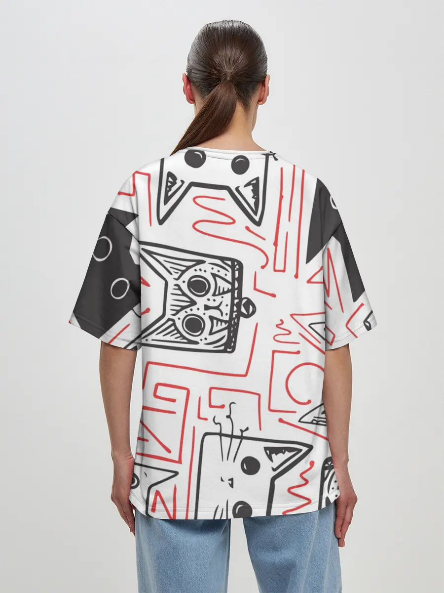 Женская футболка оверсайз / Cats