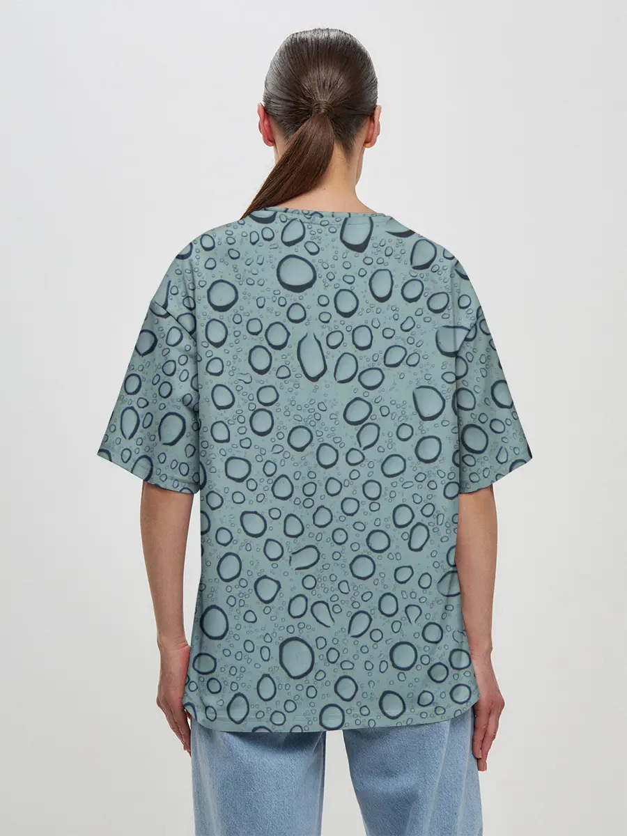 Женская футболка оверсайз / Капли.