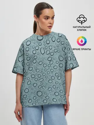 Женская футболка оверсайз / Капли.