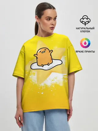 Женская футболка оверсайз / желток аниме