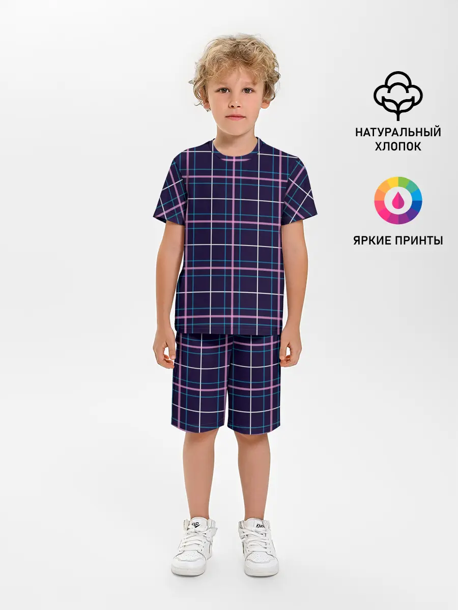 Детская пижама с шортами / Шотландка