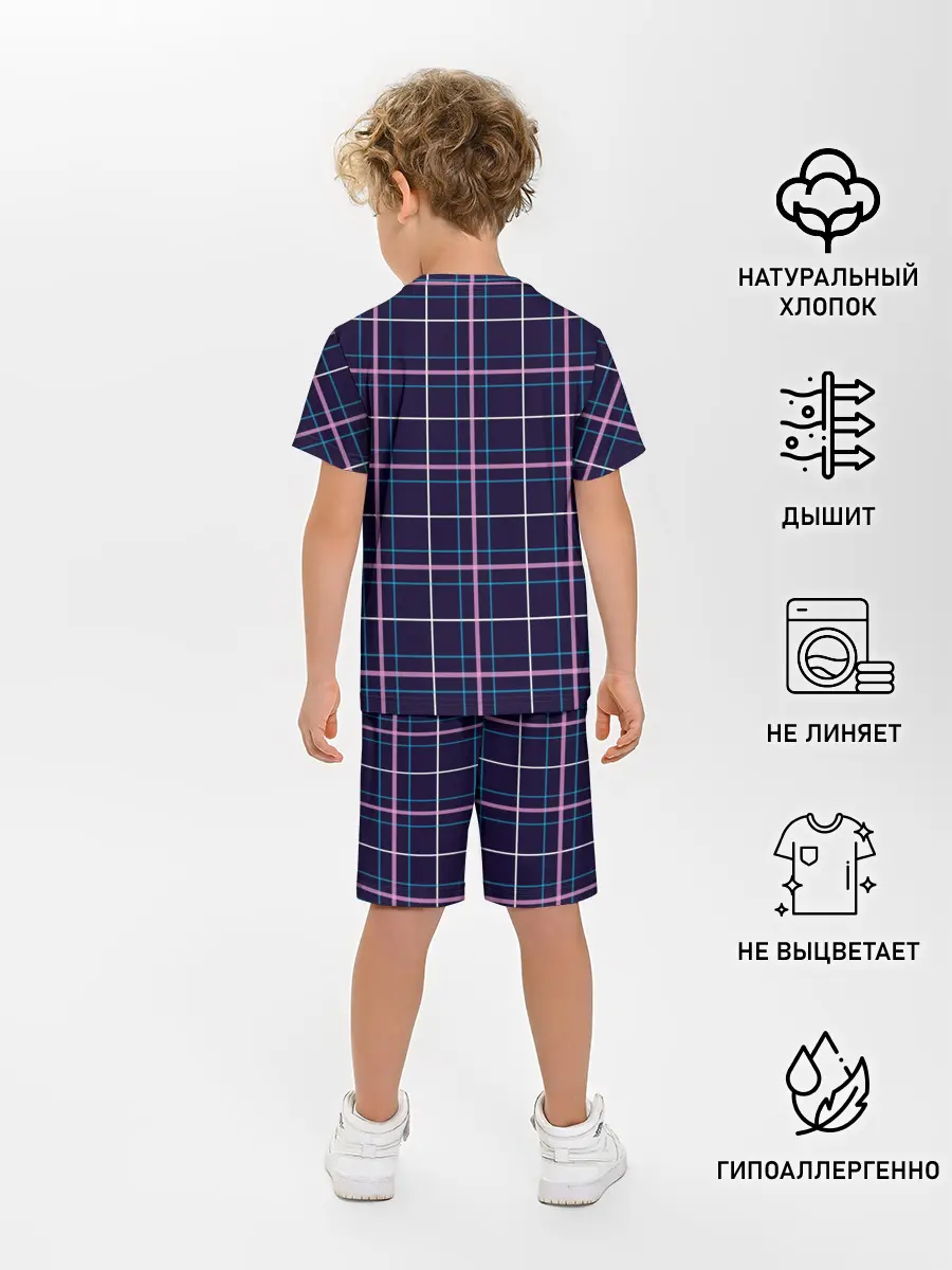 Детская пижама с шортами / Шотландка