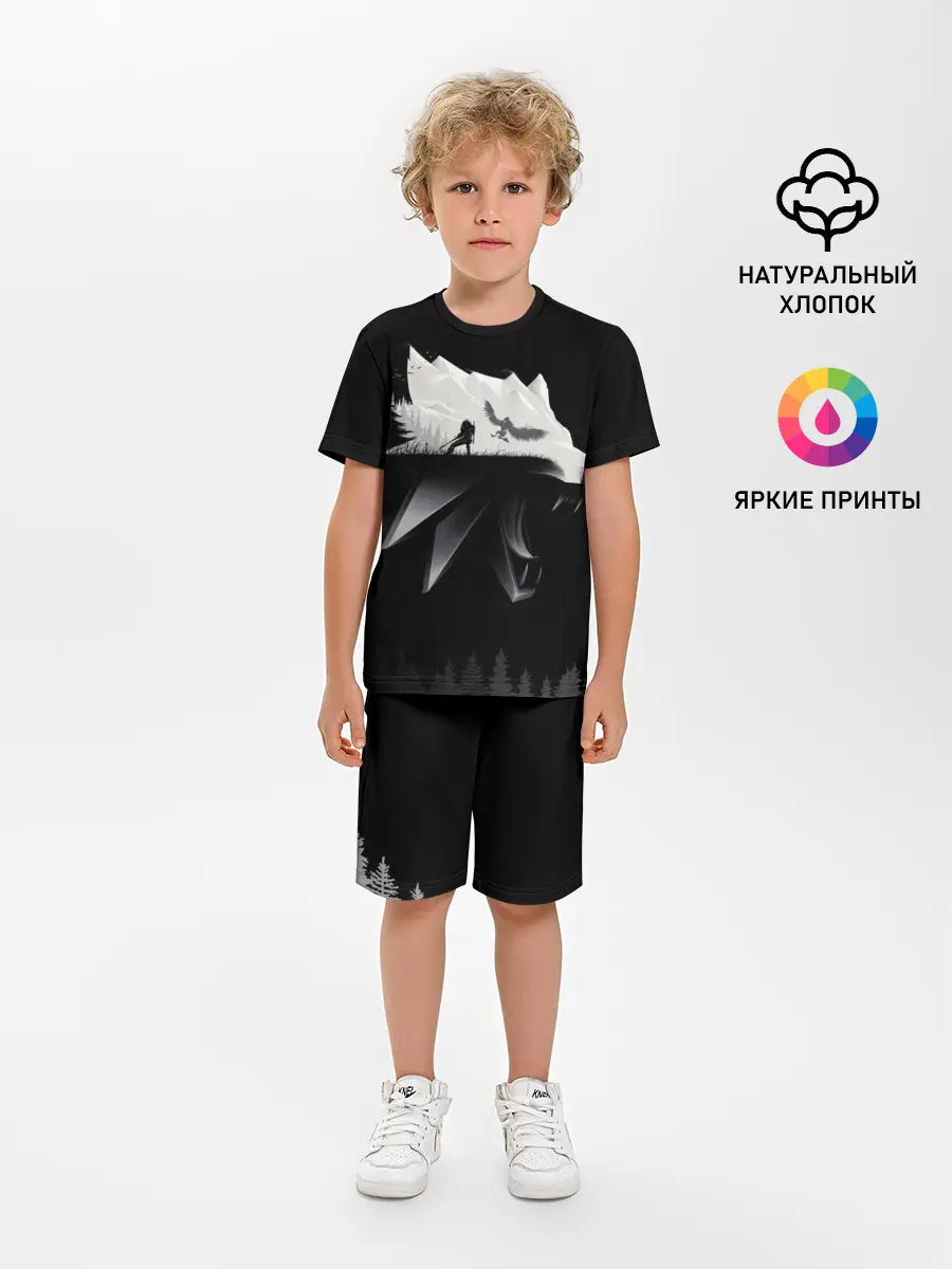 Детская пижама с шортами / Геральт на охоте