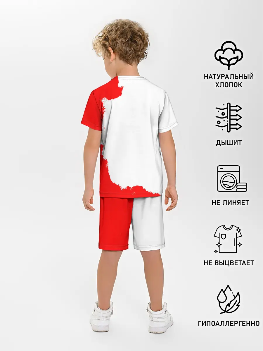 Детская пижама с шортами / Хамон красный