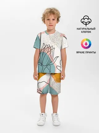 Детская пижама с шортами / Цветы