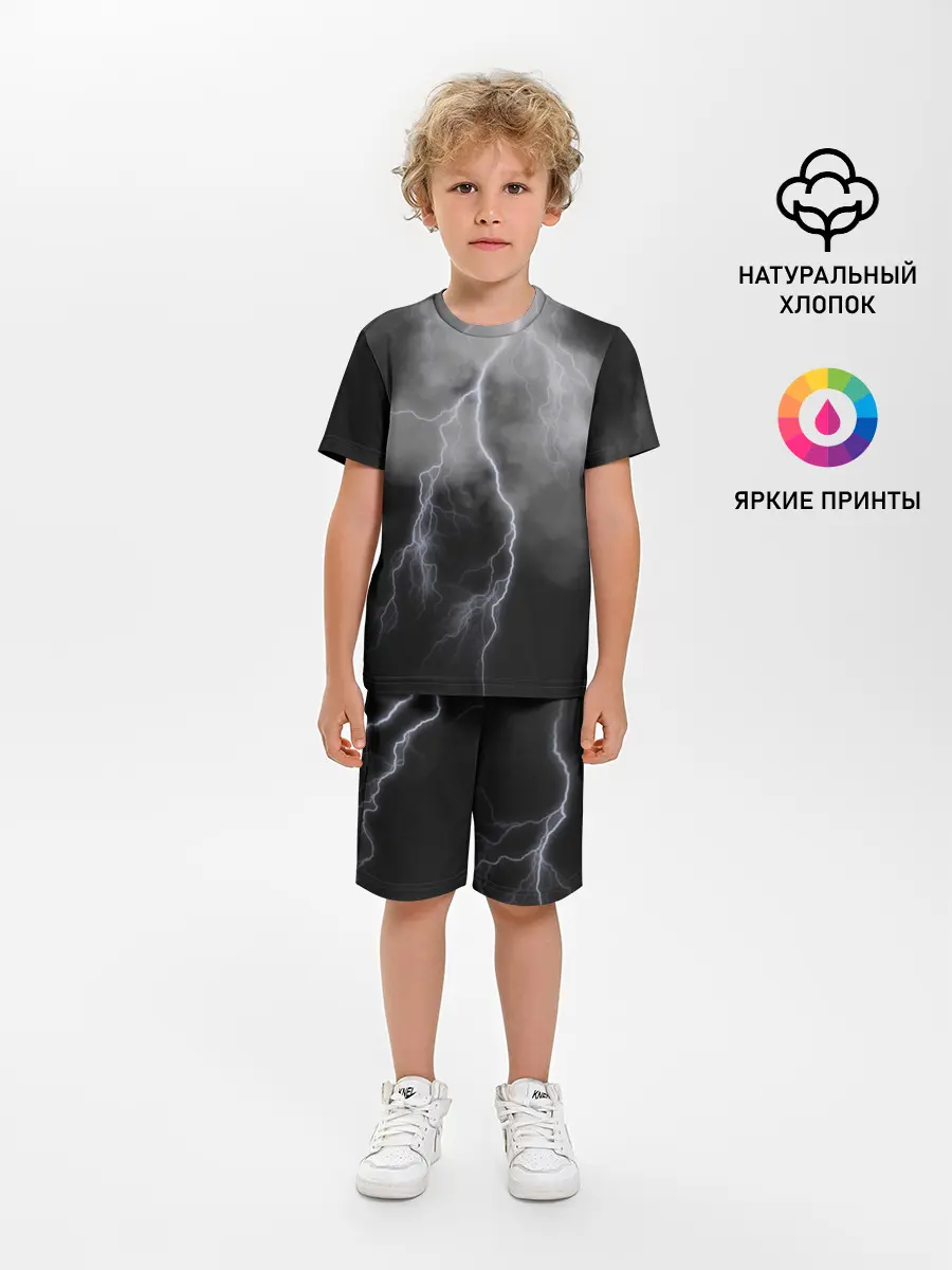 Детская пижама с шортами / гроза