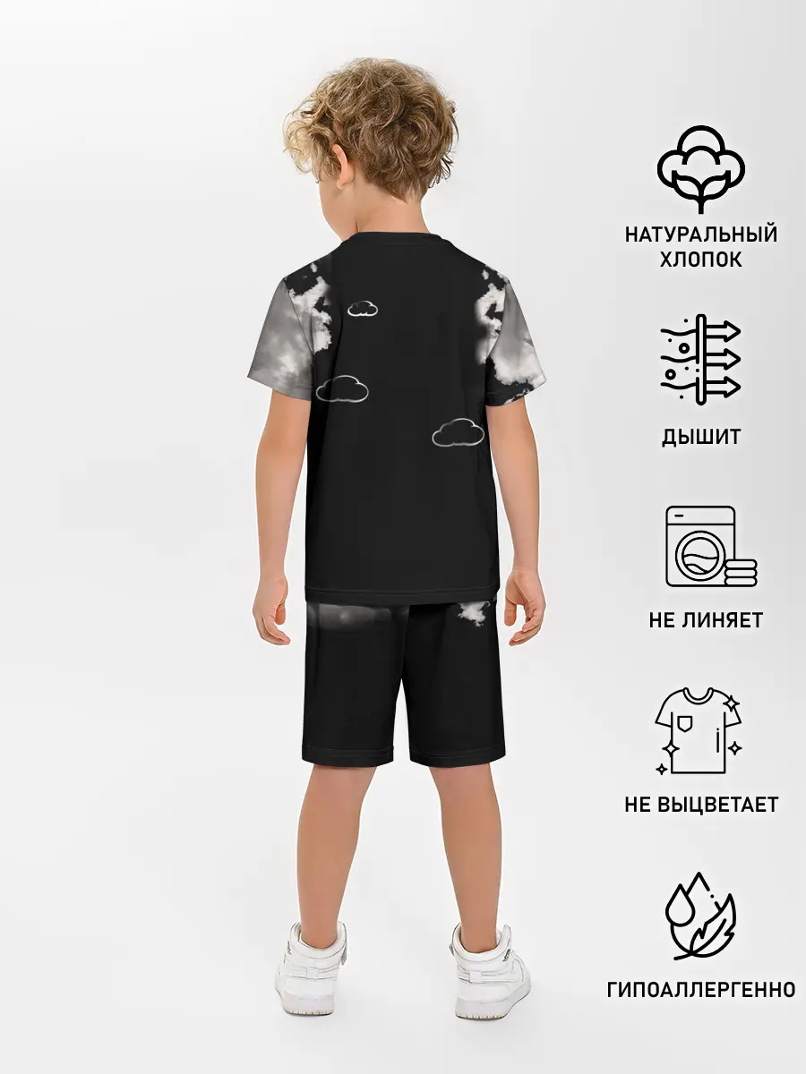 Детская пижама с шортами / Грозовой, кошак