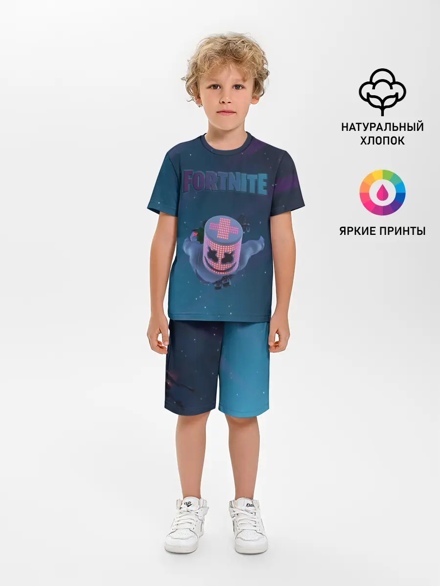 Детская пижама с шортами / Fortnite x Marshmello