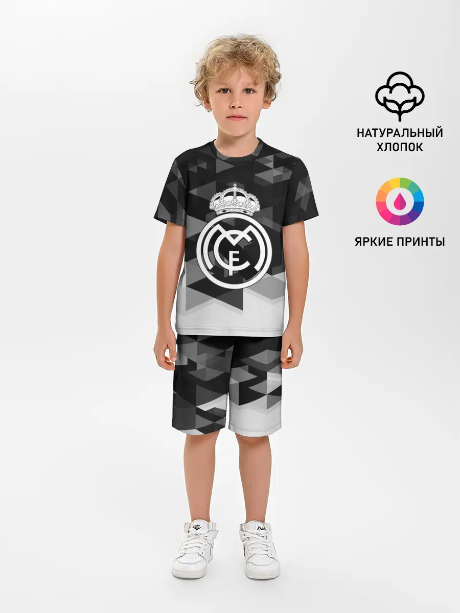 Детская пижама с шортами / FC Real Madrid sport geometry