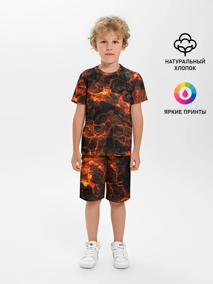 Детская пижама с шортами / Горящая лава