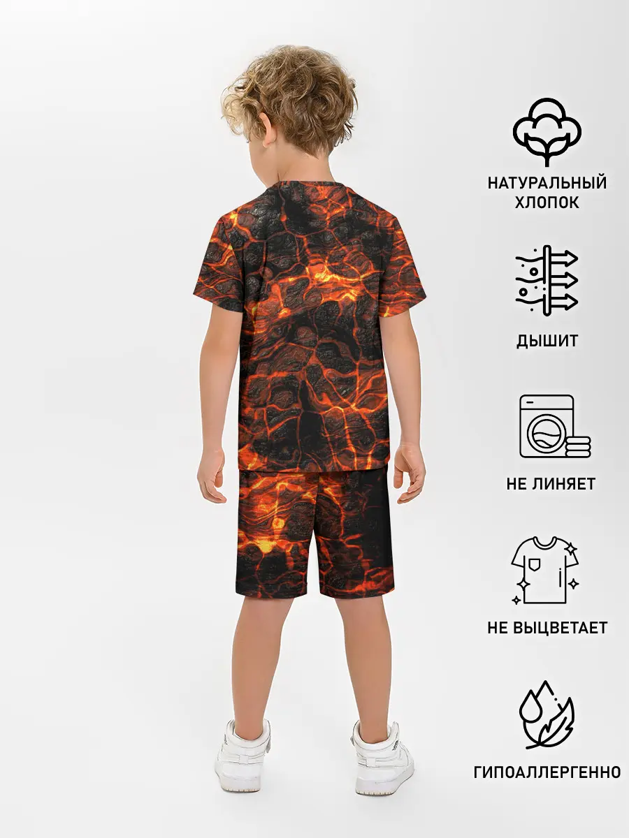 Детская пижама с шортами / Горящая лава