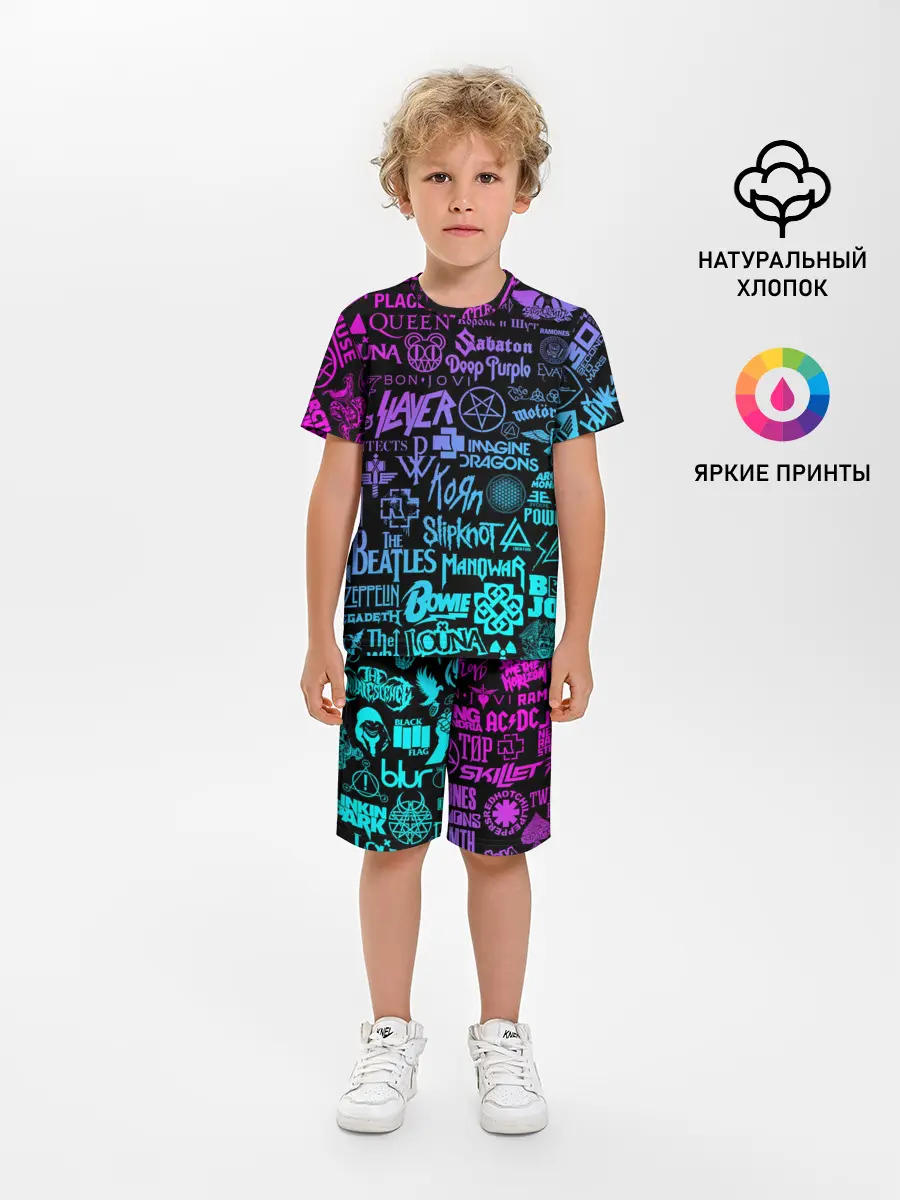 Детская пижама с шортами / ЛОГОТИПЫ РОК ГРУПП