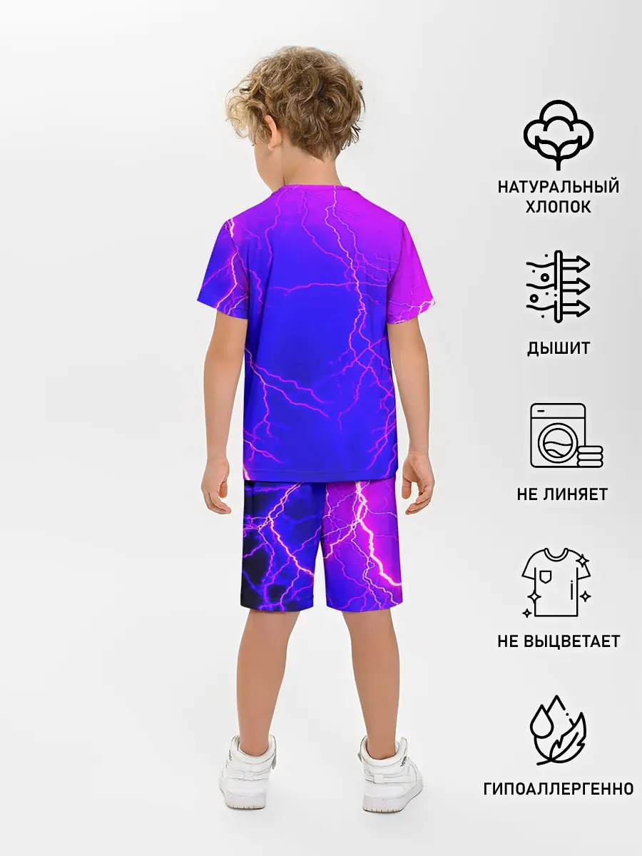 Детская пижама с шортами / НЕОНОВАЯ МОЛНИЯ