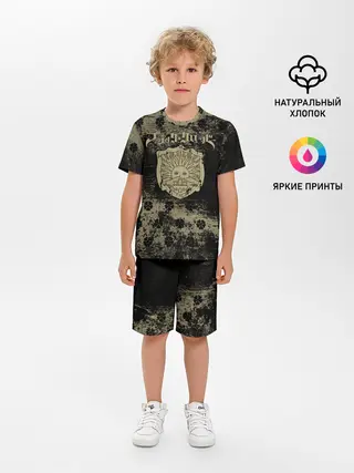 Детская пижама с шортами / Золотой Рассвет Чёрный клевер
