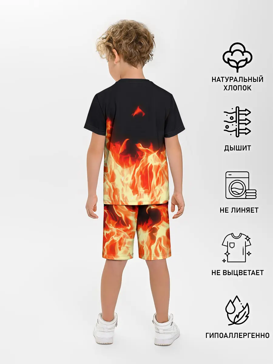 Детская пижама с шортами / Огонь