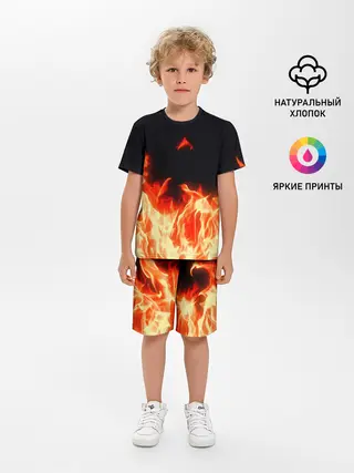 Детская пижама с шортами / Огонь