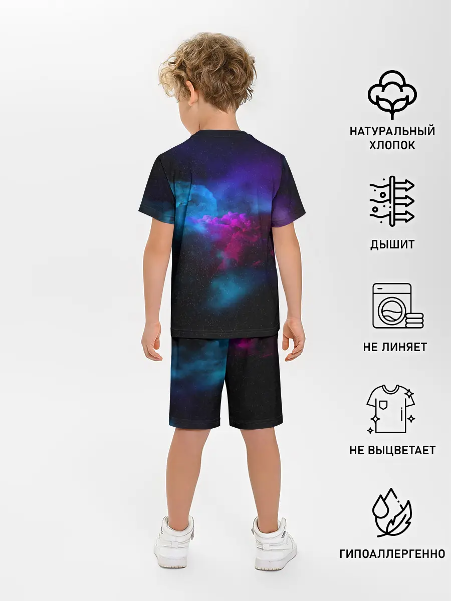 Детская пижама с шортами / НЕОН КОСМОС