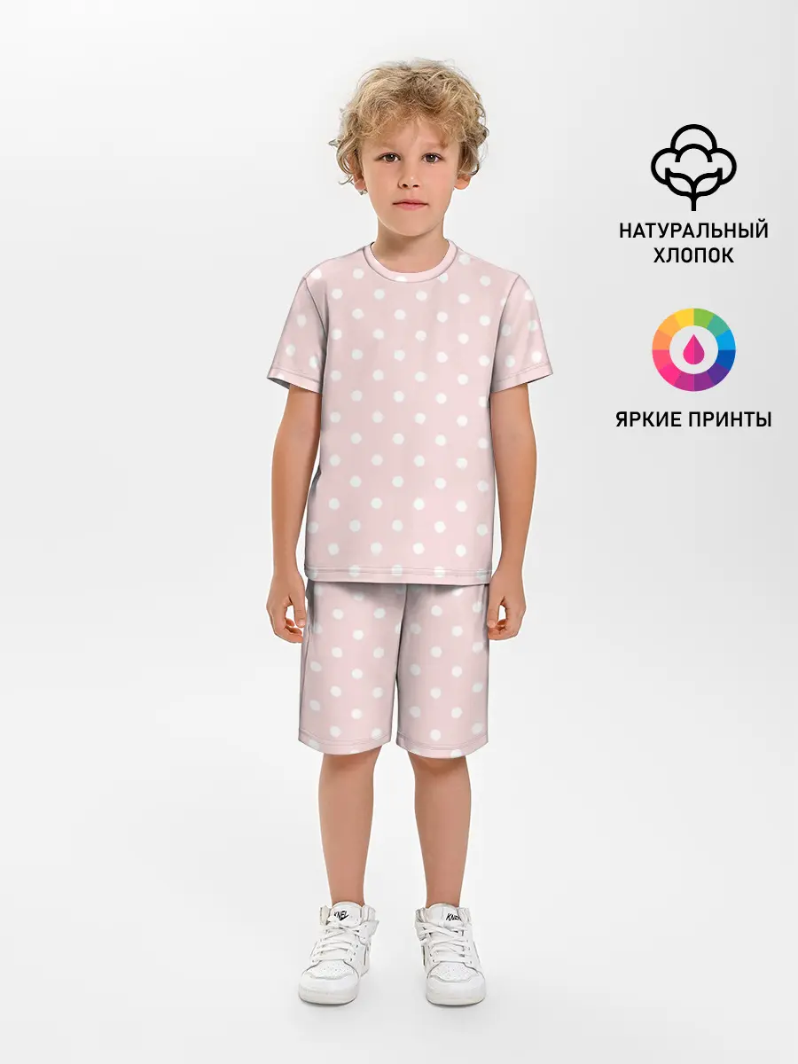 Детская пижама с шортами / мелкий горох