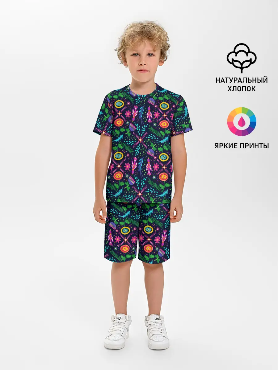 Детская пижама с шортами / Орнамент Forest