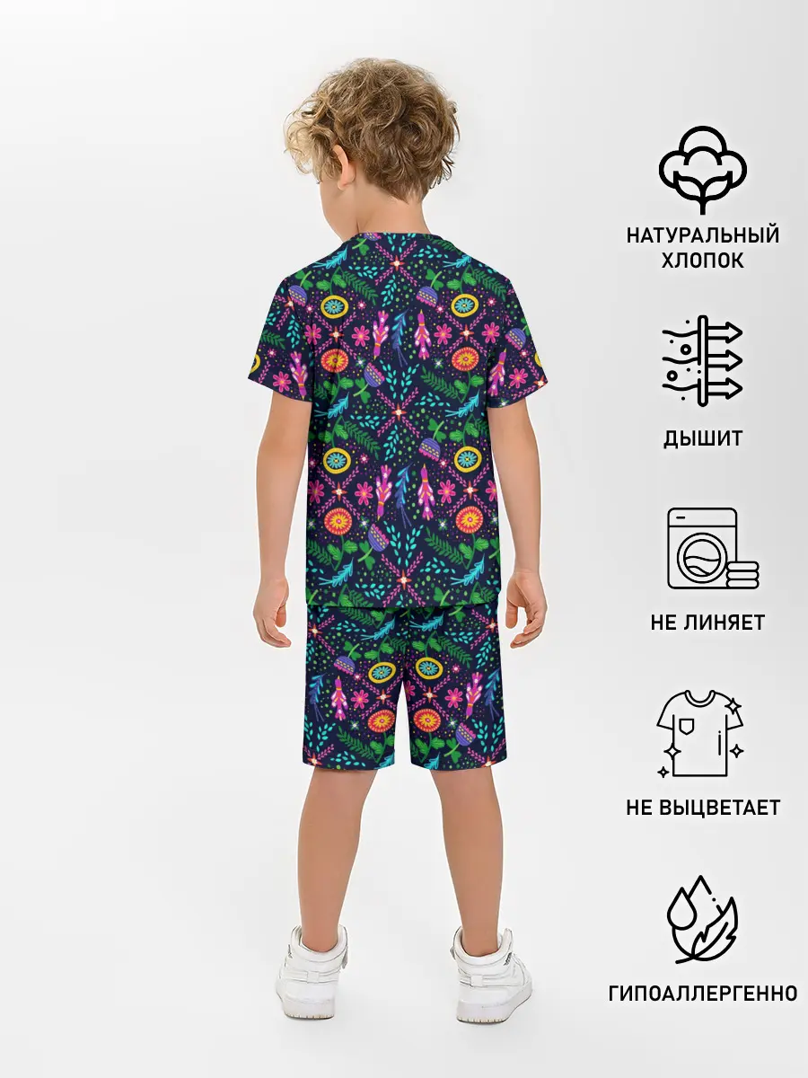 Детская пижама с шортами / Орнамент Forest