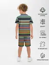 Детская пижама с шортами / РАзноцыетные линии полосы хаос