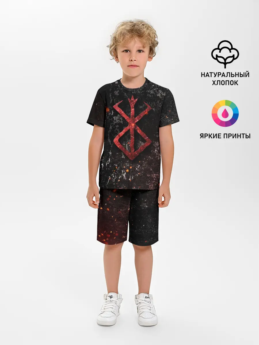 Детская пижама с шортами / BERSERK LOGO GRUNGE RED