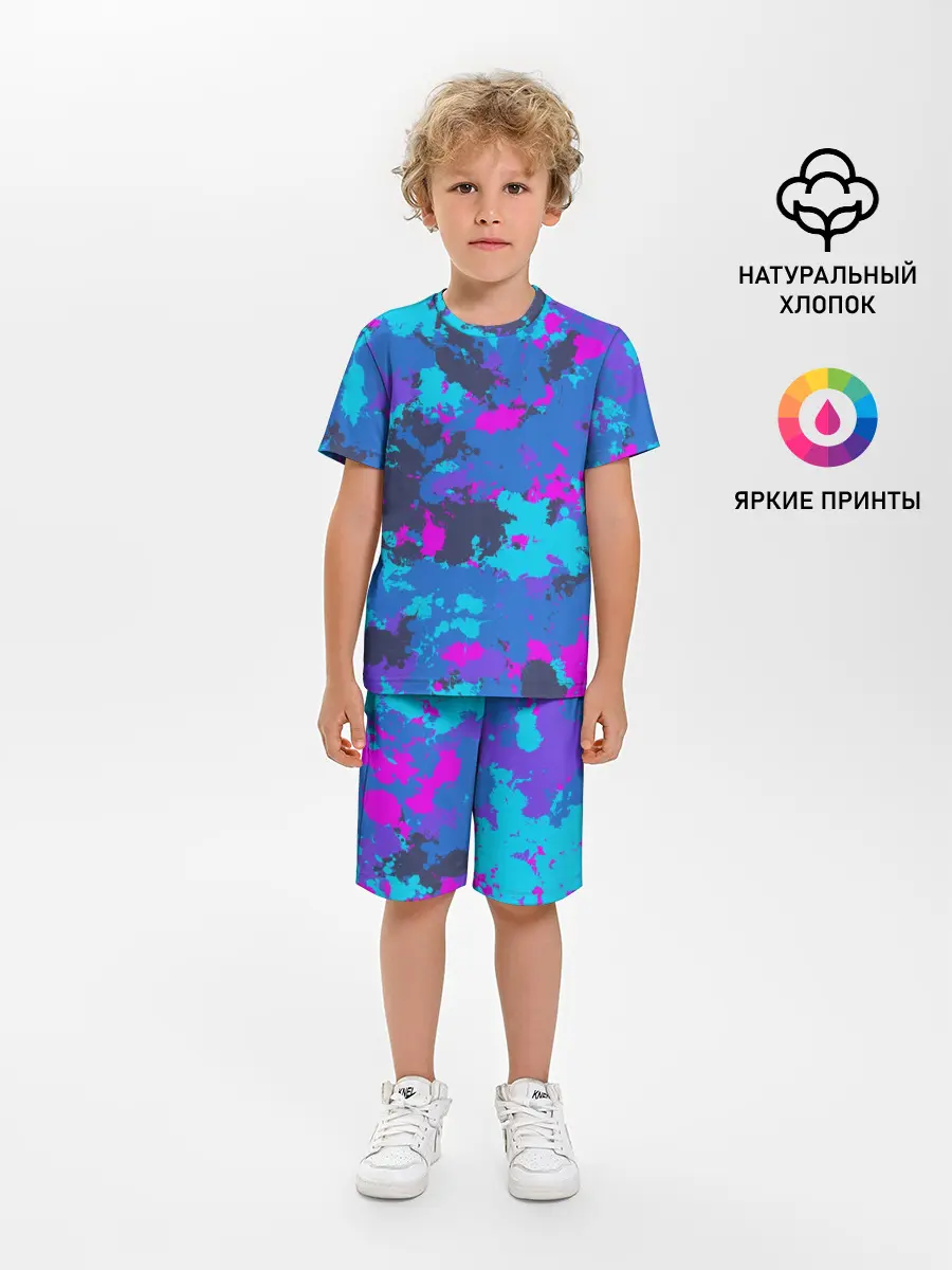 Детская пижама с шортами / Неоновые краски