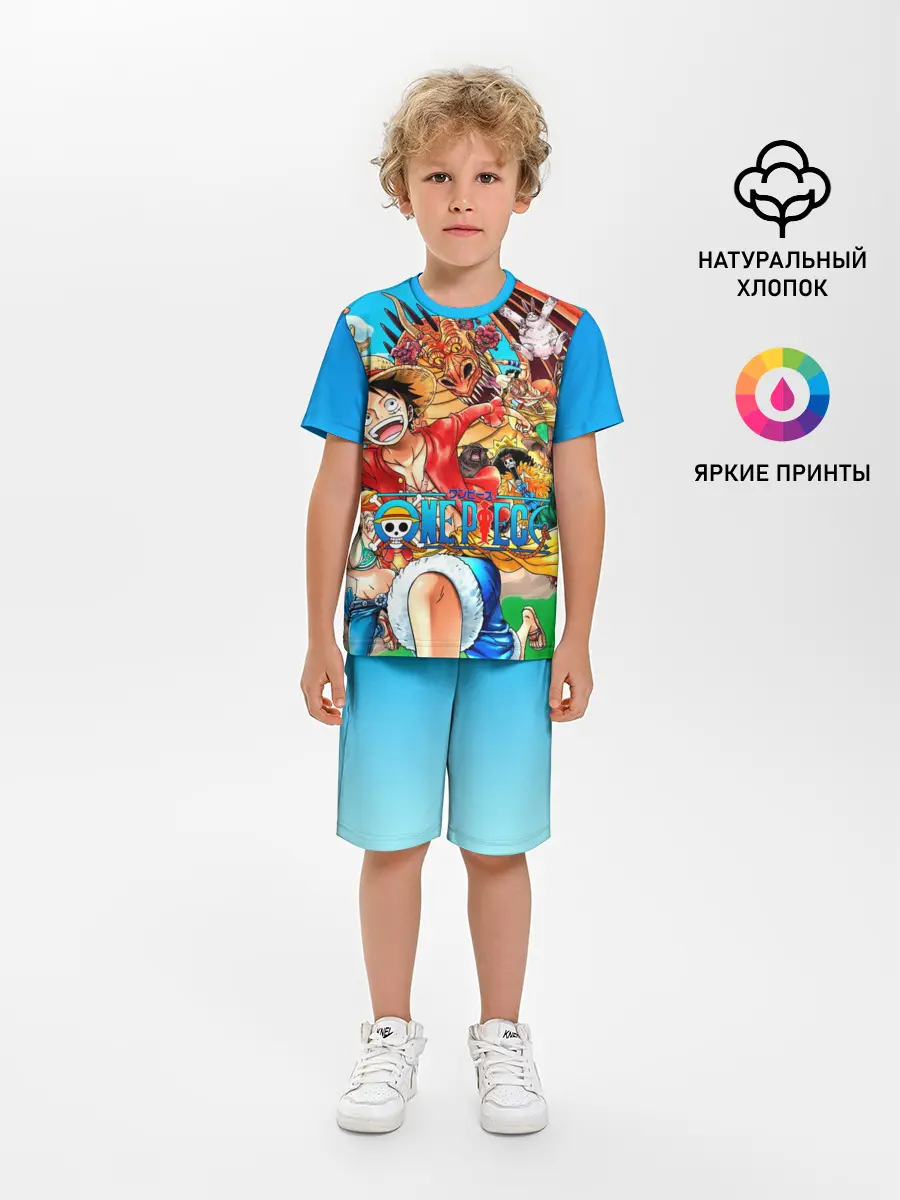 Детская пижама с шортами / куча мала One Piece