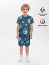 Детская пижама с шортами / Новогодние снежинки, новый год