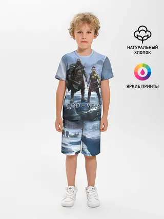 Детская пижама с шортами / Кратос и Атрей Рагнарек