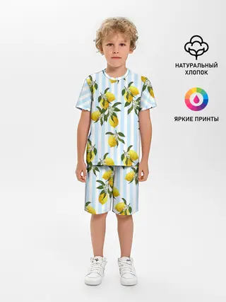 Детская пижама с шортами / Лимоны