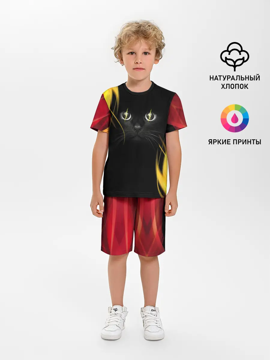 Детская пижама с шортами / Грозовой кошак