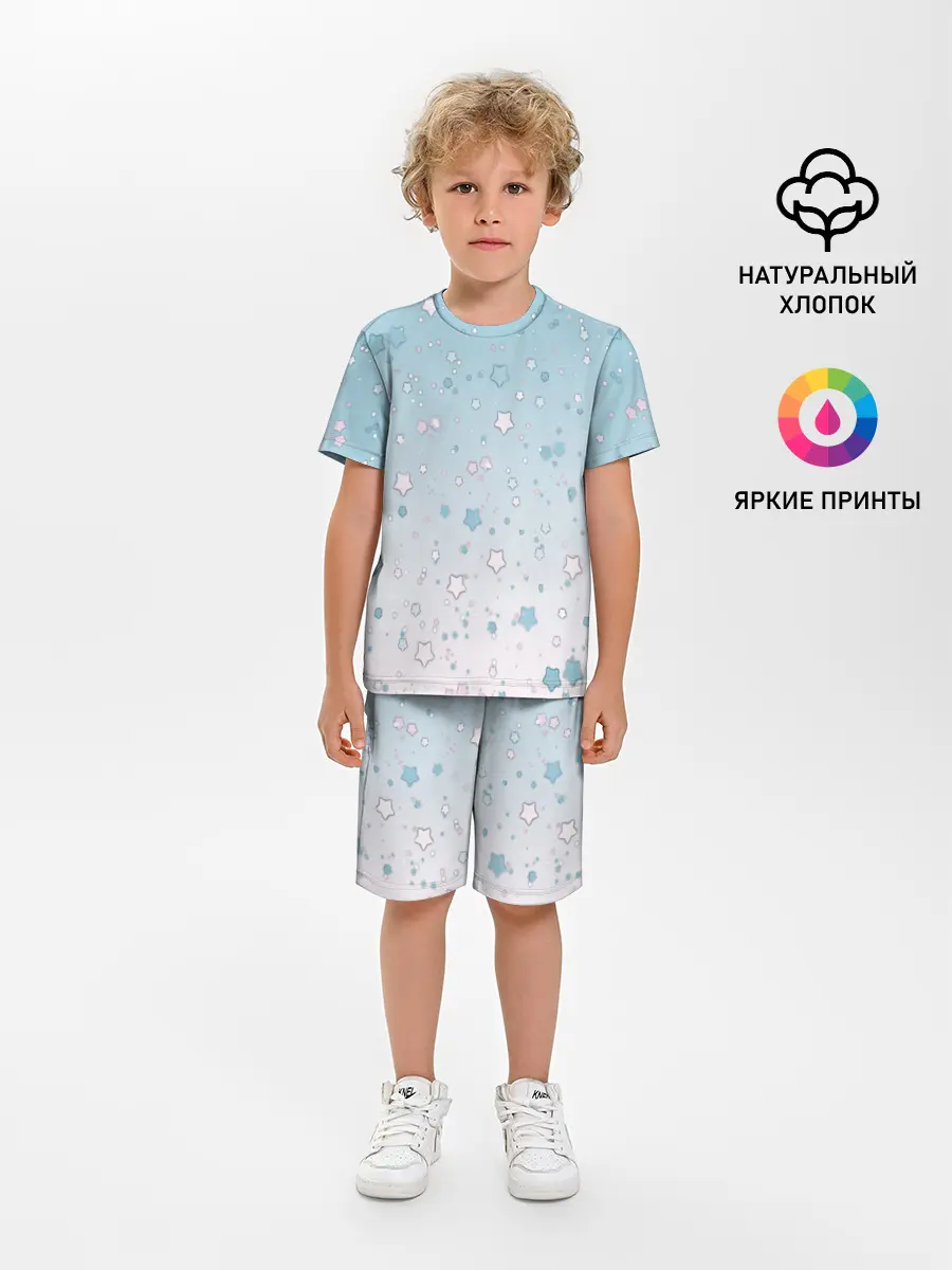 Детская пижама с шортами / милые звездочки узор