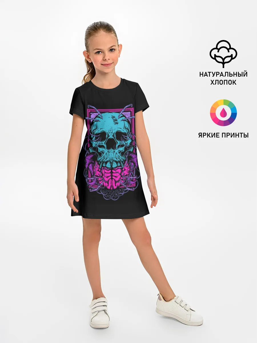 Детское платье / Кислотный череп